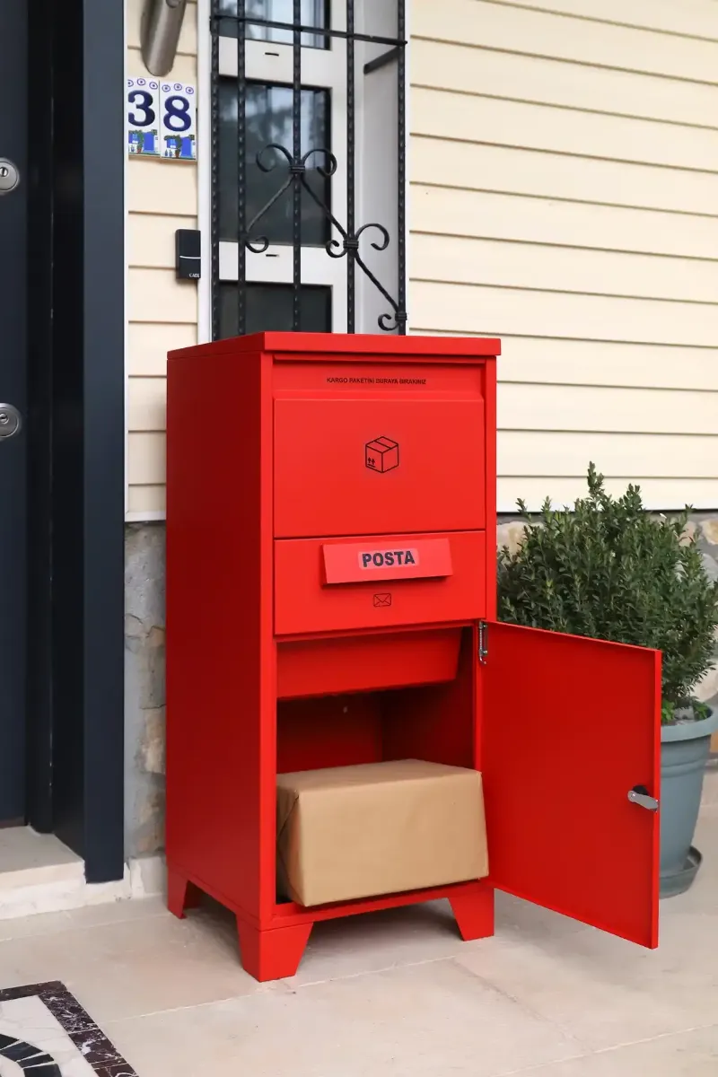 xl kargo ve posta teslim kutusu (Çift taraflı kapak) traffic red ral 3020