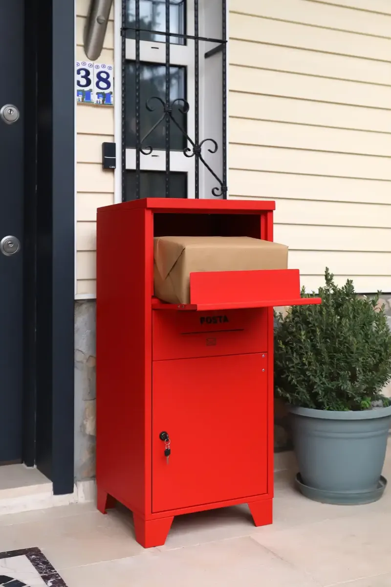 xl kargo ve posta teslim kutusu (Çift taraflı kapak) traffic red ral 3020