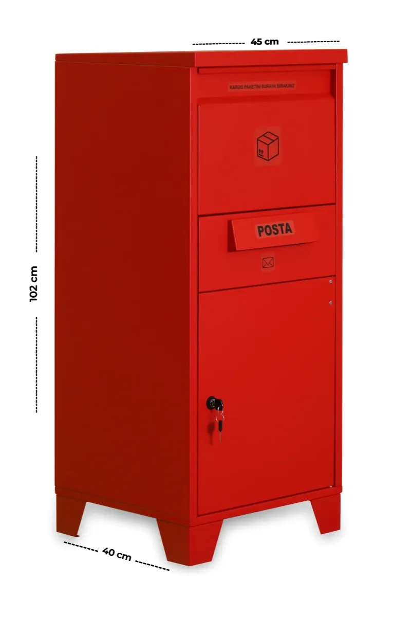 xl kargo ve posta teslim kutusu (Çift taraflı kapak) traffic red ral 3020
