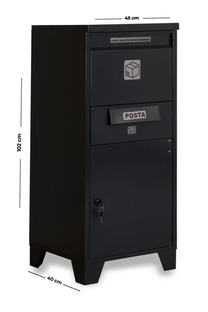 xl kargo ve posta teslim kutusu (Çift taraflı kapak) anthracite grey ral 7016