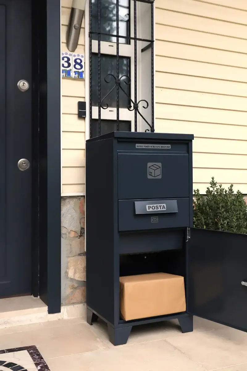 xl kargo ve posta teslim kutusu (Çift taraflı kapak) anthracite grey ral 7016